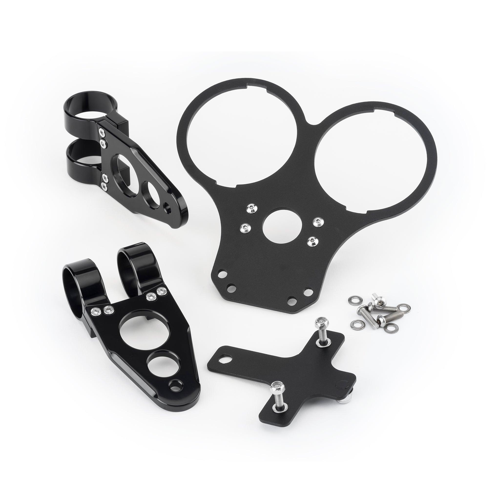 Dual Flat Gauge Bracket with Ignition Mount