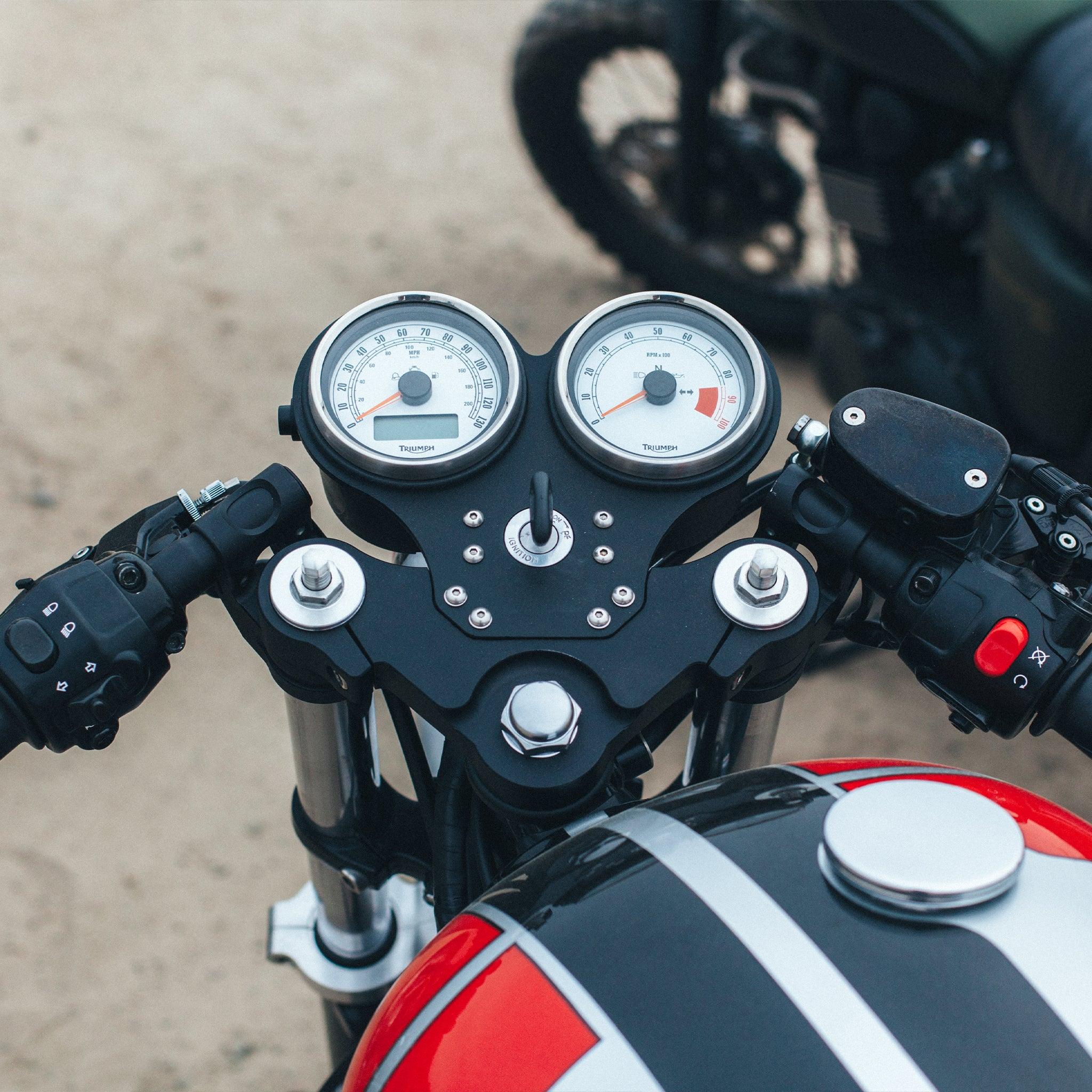 Dual Flat Gauge Bracket with Ignition Mount - British Customs