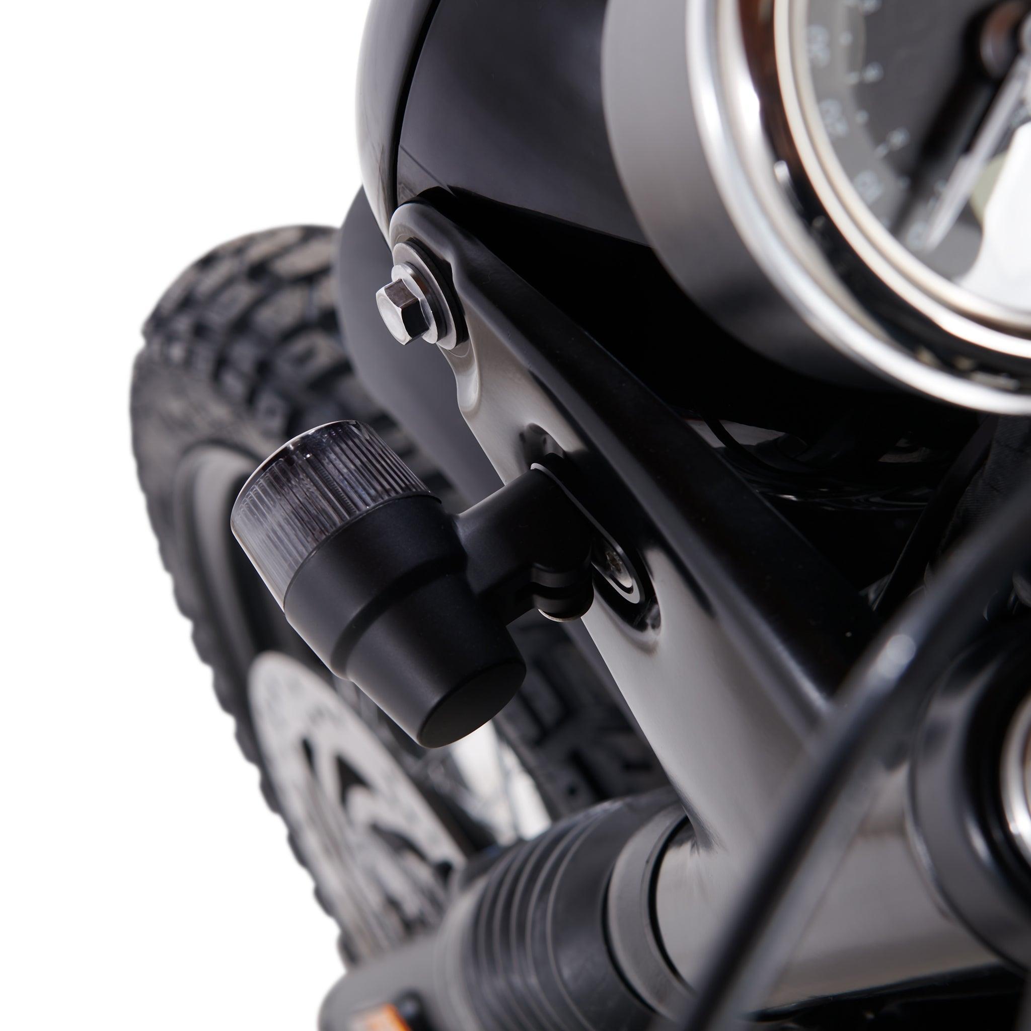 Plug & Play Retro Turn Signals for Triumph Motorcycles (2016+) - Front Stock Location