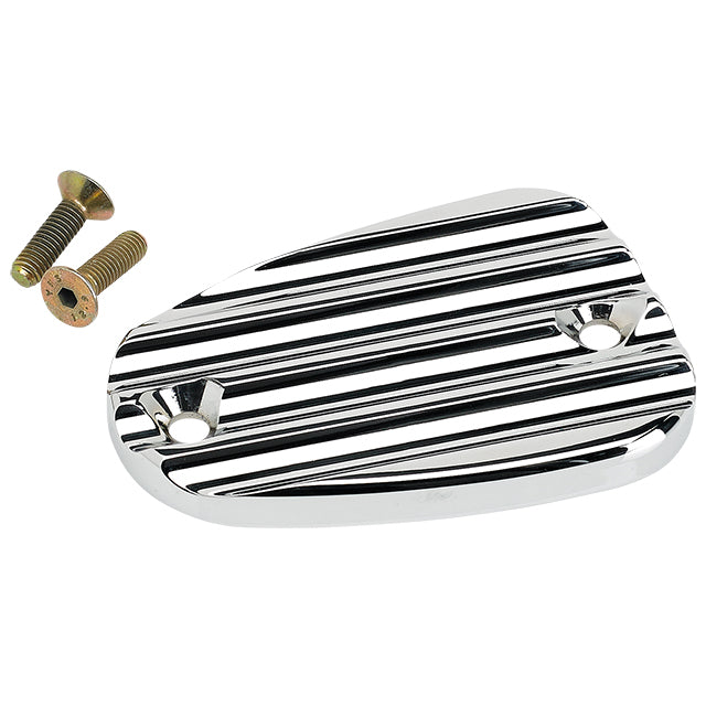 Joker Machine Finned Front Master Cylinder Cover for Triumph Motorcycles | Chrome