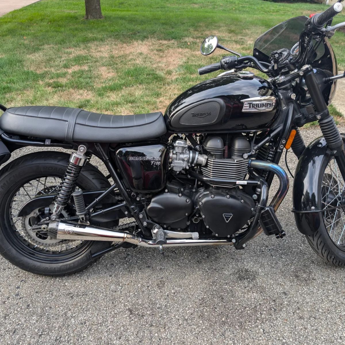 3.5 Predator Carbon Slip-On Exhaust for Bonneville Greater Than | Polished