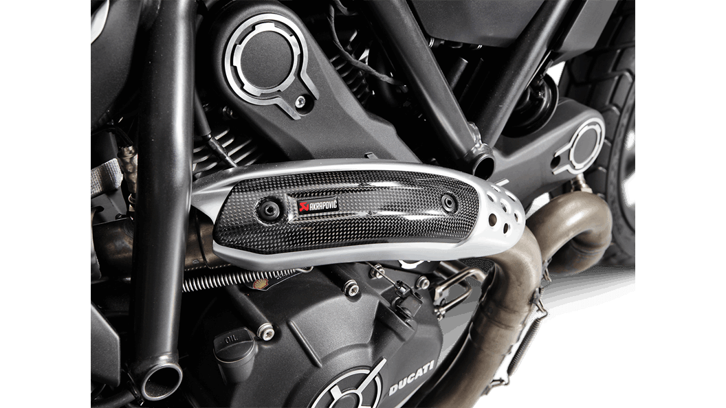 Ducati Scrambler Carbon Fiber Heat Shield by Akrapovic