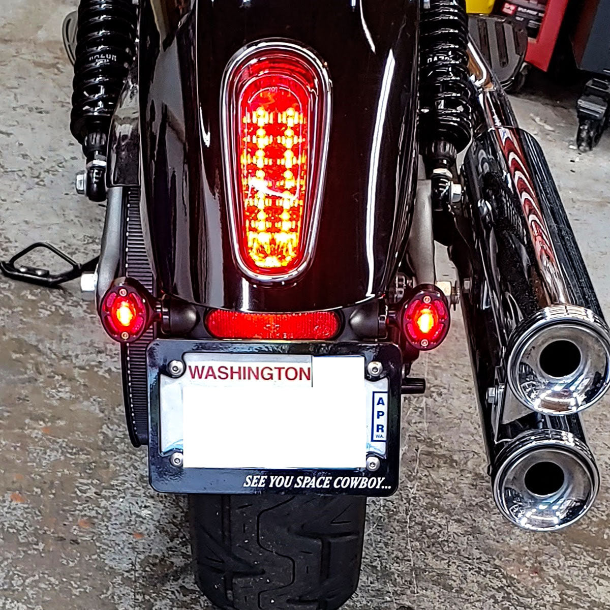 Joker Machine Omega LED Turn Signals | Black Red Lens