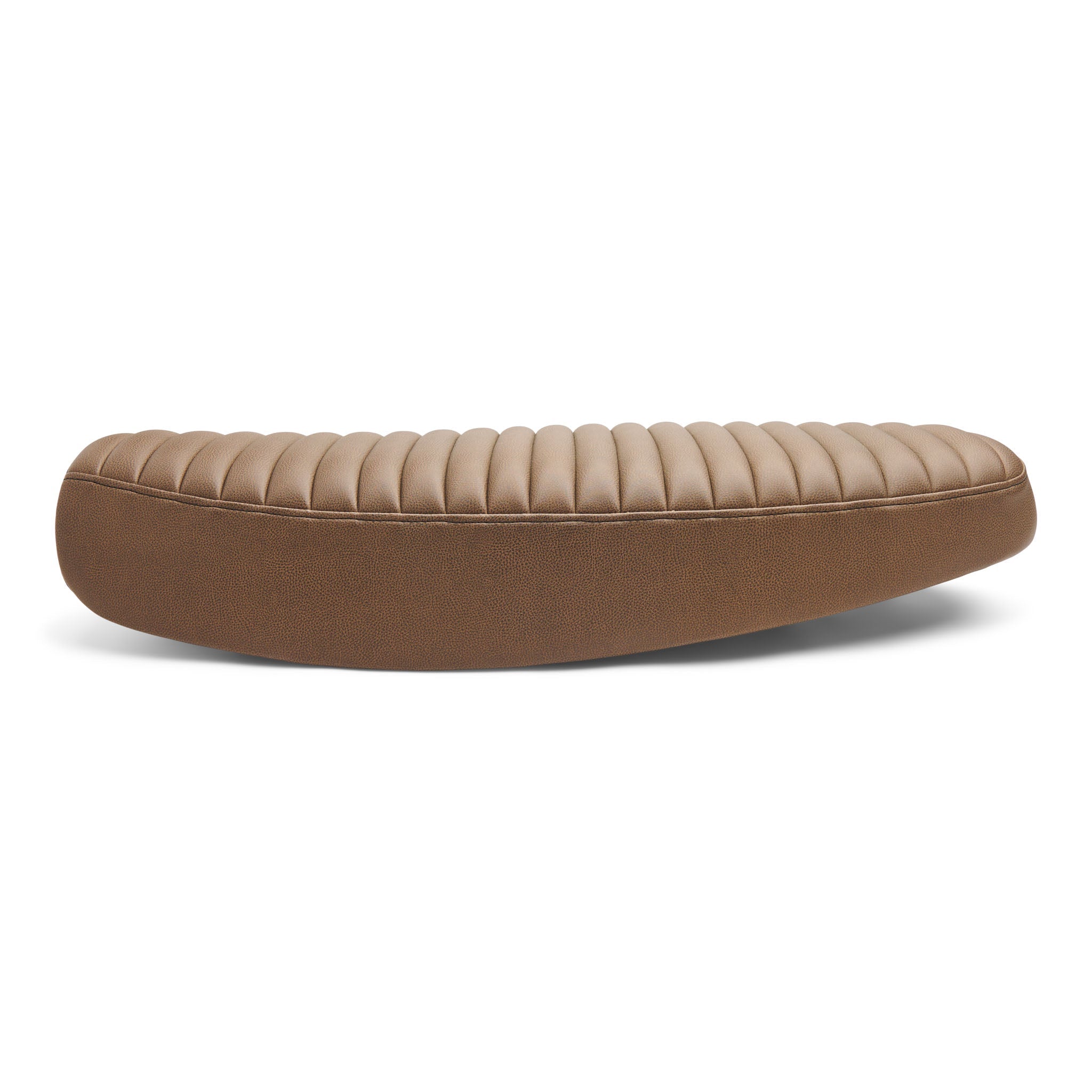 Slammer Tuck N Roll 2.0 gel seat in brown on a liquid-cooled Triumph