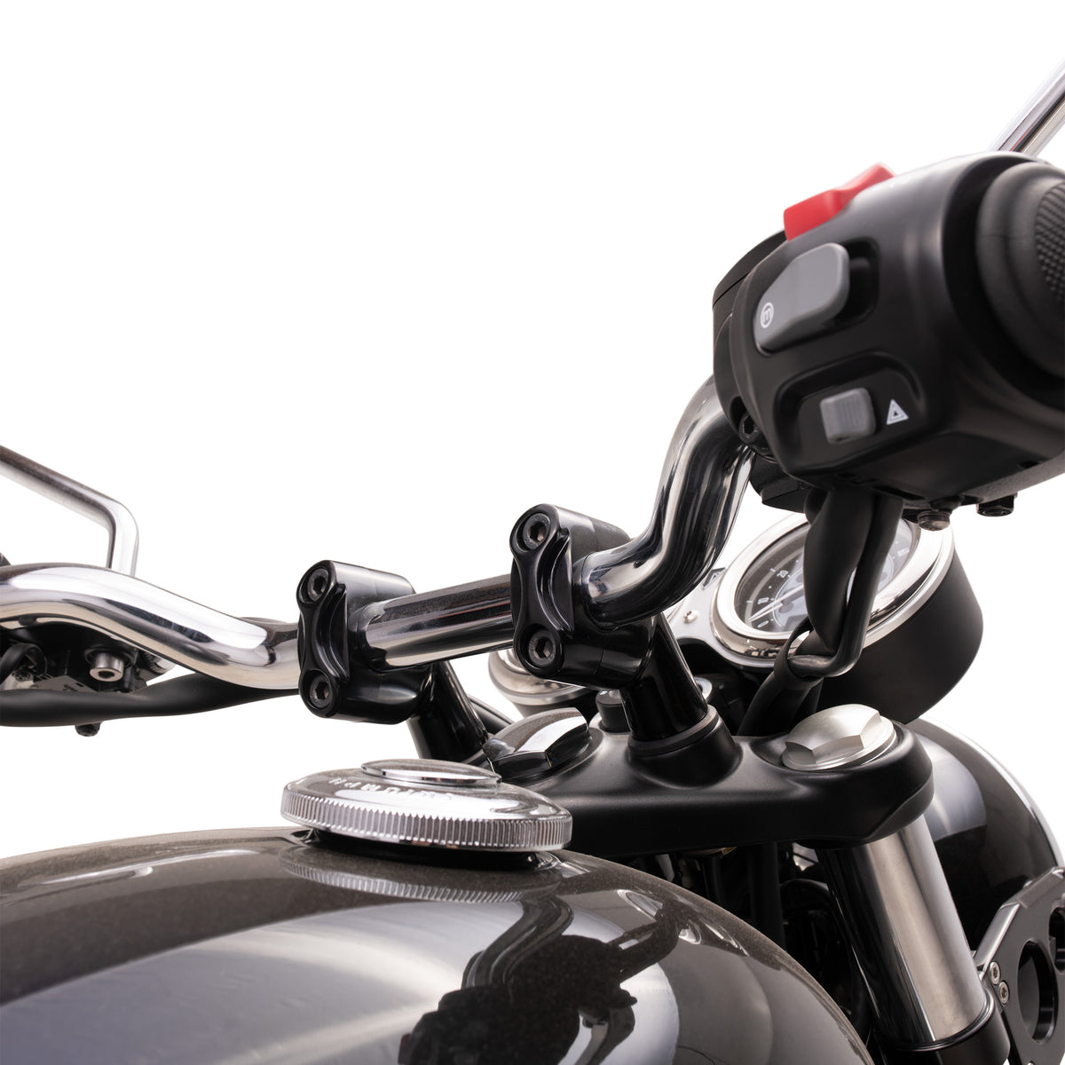 3” Up & 1” Over Handlebar Risers for Triumph Motorcycles | British Customs