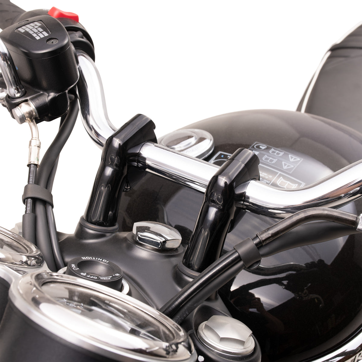 3” Up & 1” Over Handlebar Risers for Triumph Motorcycles | British Customs