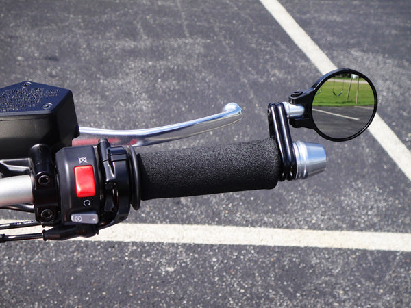 BUNDLE - 2 Items: 3" Round Bar End Side Mirrors 7/8" Handlebar Headlight Bracket Black 30mm-42mm For Cruiser Chopper Bobber Café Racer - Foto 3