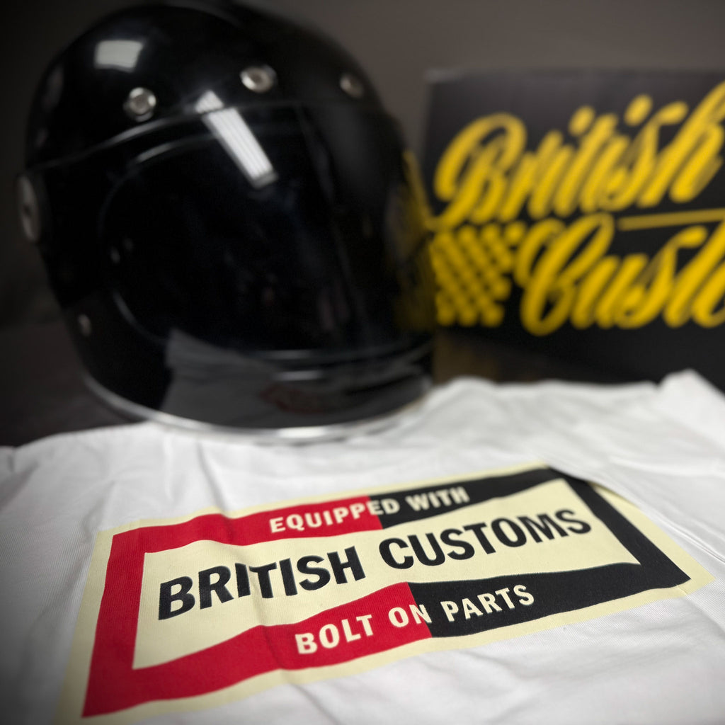 bell bullitt helmet british flag Triumph T-Shirt – Customs Heavyweight Tee for Riders & Builders Vintage 1979 Schwinn Heavy Color:WALLEYE Micargi Rosca V7 Commuter Bike.
