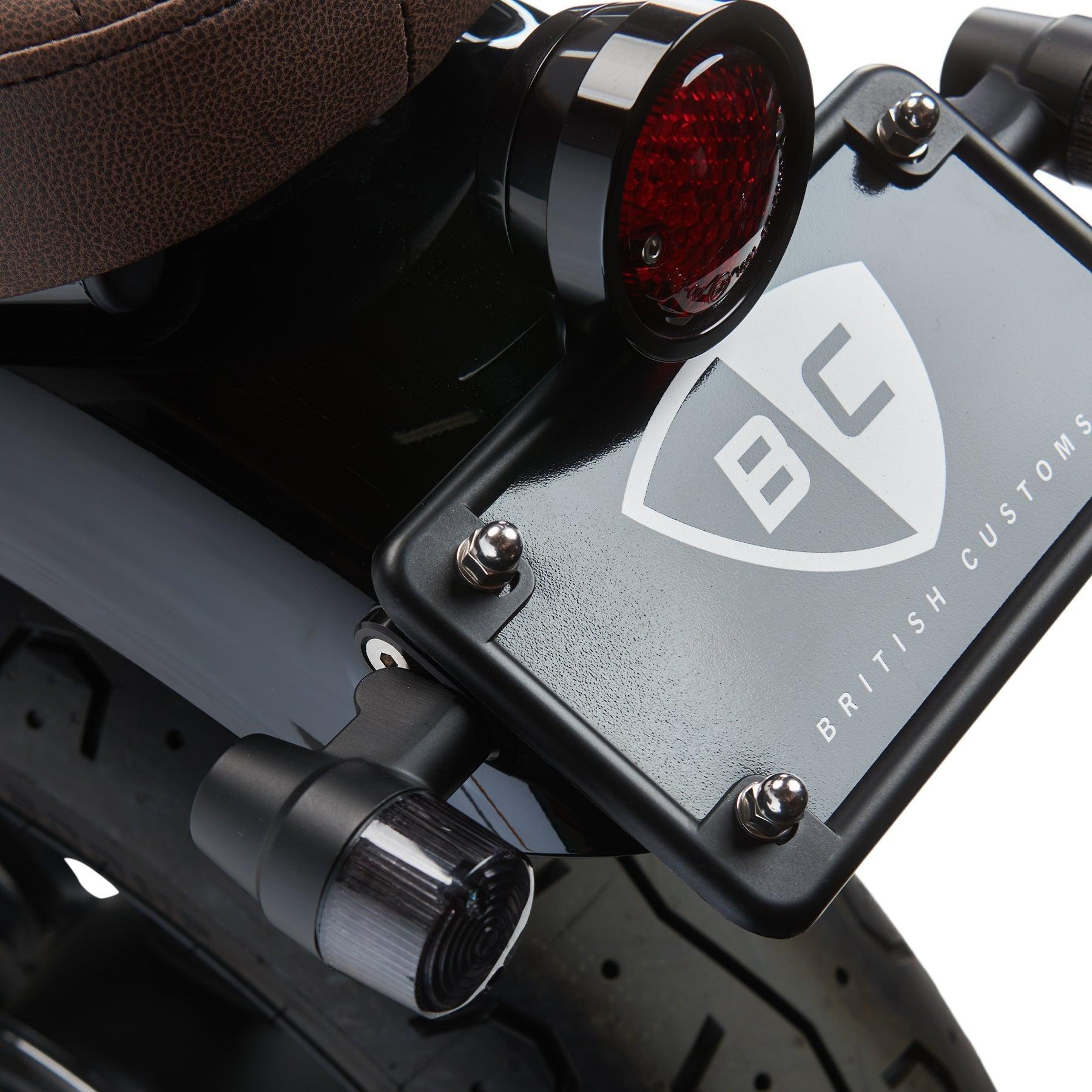 Plug & Play Retro LED Turn Signals for Triumph Motorcycles (2016+) - License Plate Mount - British Customs