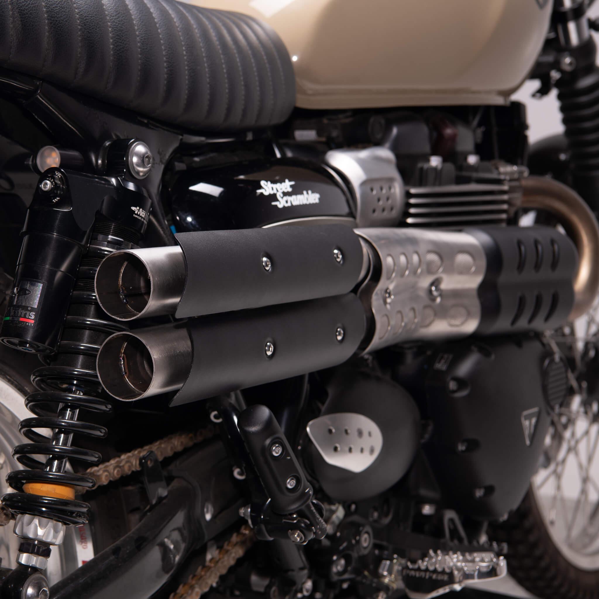 Shotgun Slip On Exhaust Heat Shield for Triumph Scrambler Models - British Customs