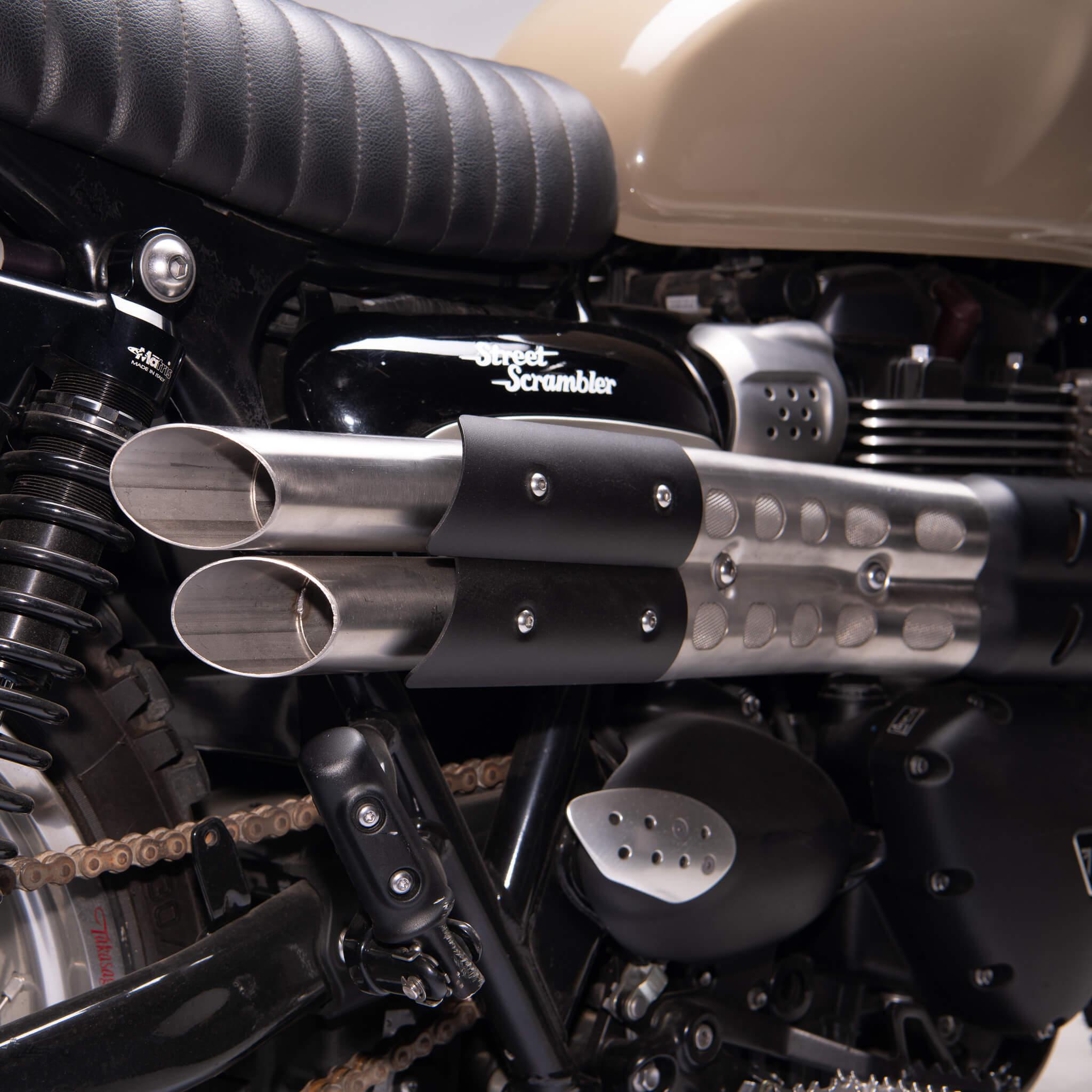 Shotgun Slip On Exhaust Heat Shield for Triumph Scrambler Models - British Customs