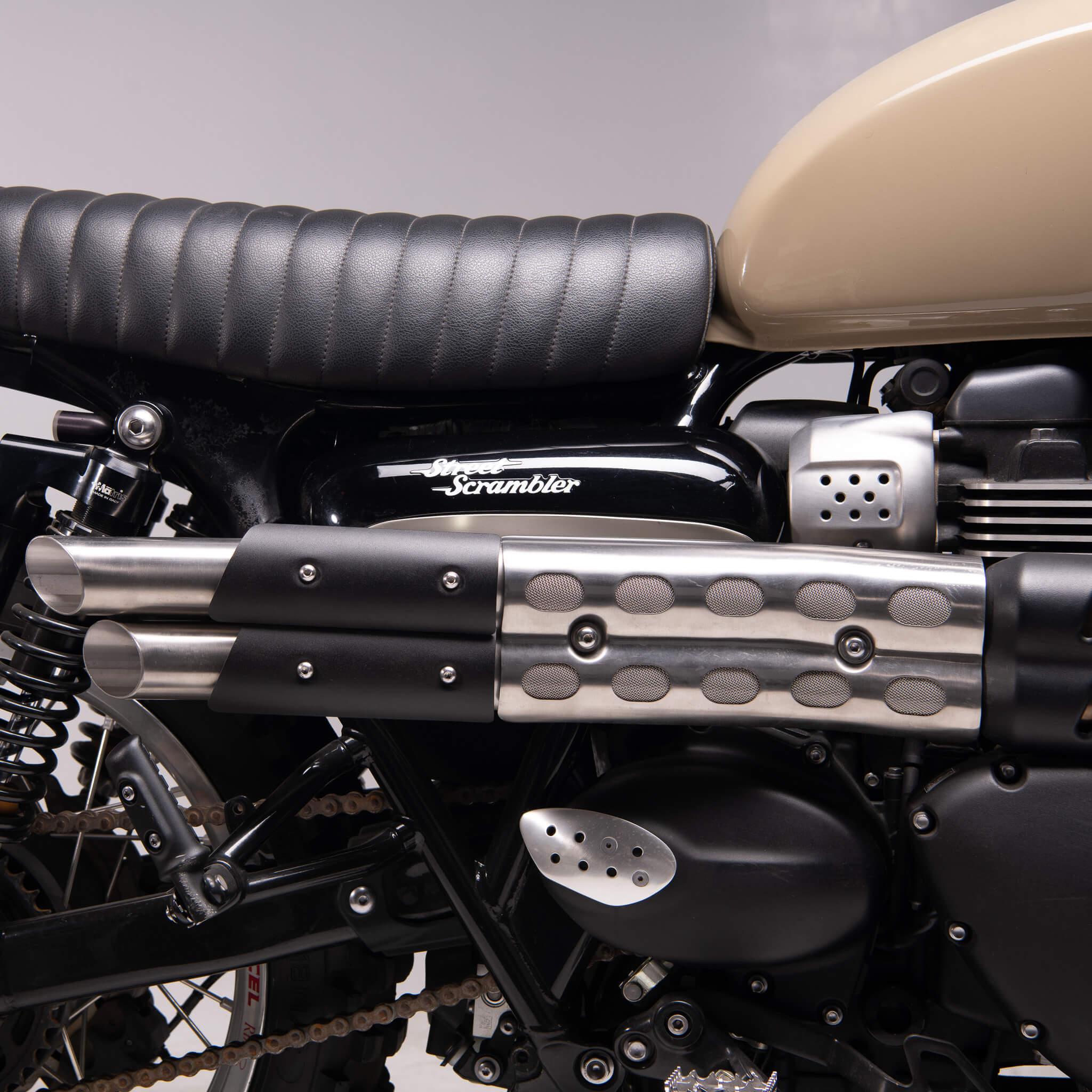 Shotgun Slip On Exhaust Heat Shield for Triumph Scrambler Models - British Customs