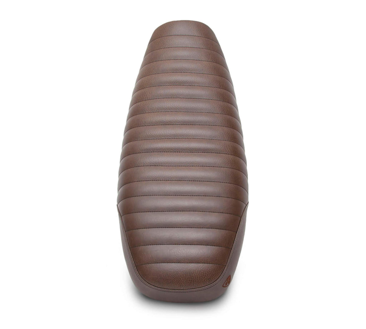 Brown Slammer Tuck N Roll seat, pleated top surface in detail